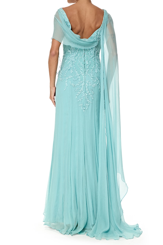 Vestido Longo Seda Azul - DG76818 Andre Betio