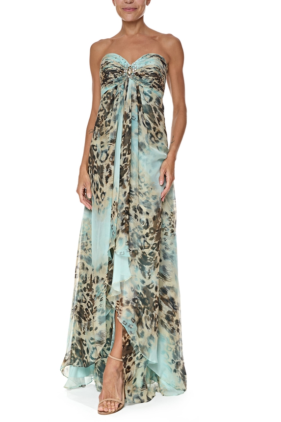 Vestido Longo Seda Estampado - DG76469 Jovani 