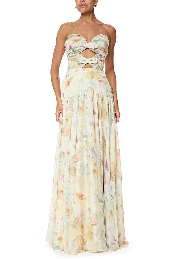 Vestido Longo Seda Estampado - DG76842 Essential Collection