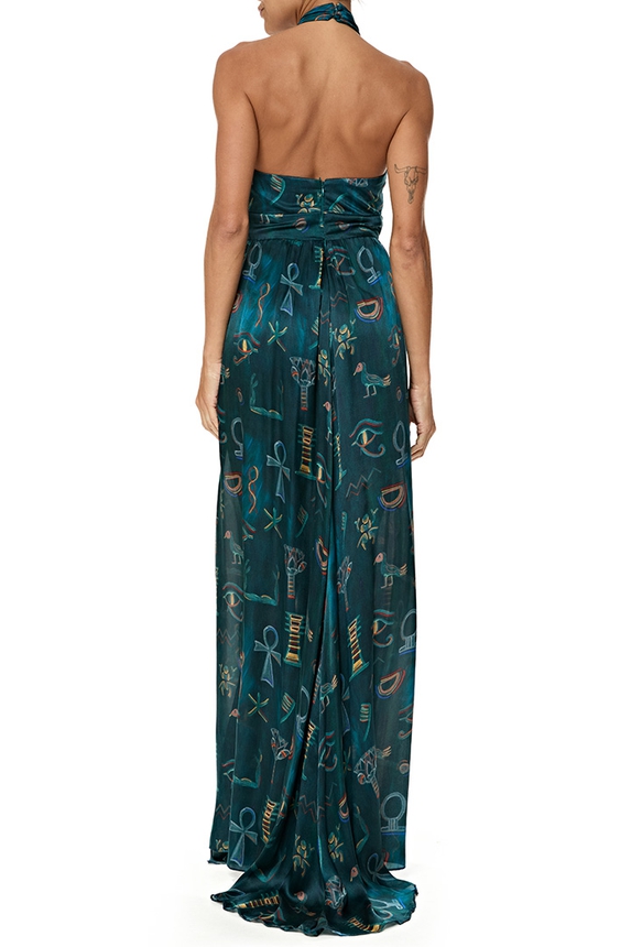 Vestido Longo Seda Estampado - DG76914 Kika Simonsen