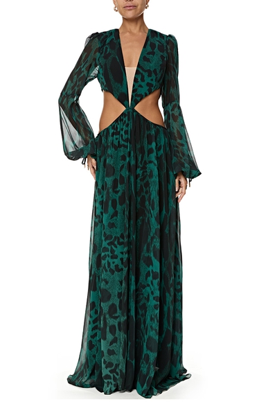 Vestido Longo Seda Estampado