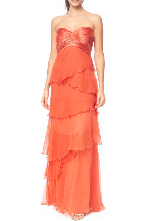 Vestido Longo Seda Rosa - DG40834 Carlos Miele