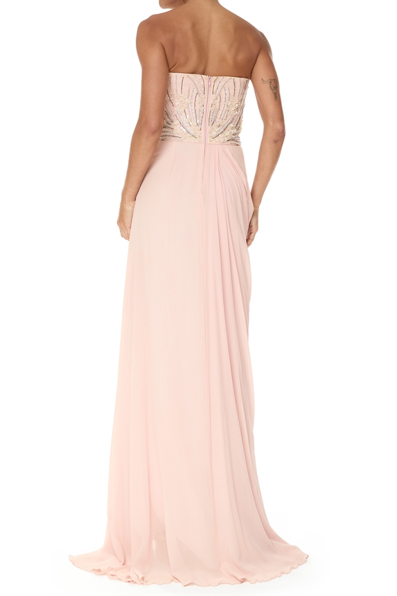 Vestido Longo Seda Rosa - DG75897 Daslu
