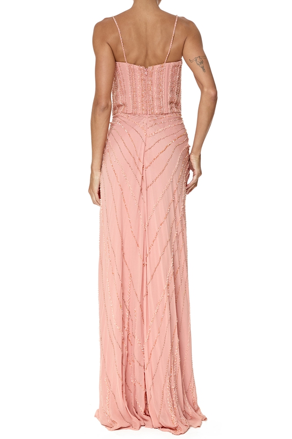 Vestido Longo Seda Rosa - DG76586 Fabiana Milazzo