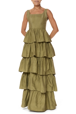 Vestido Longo Seda Verde