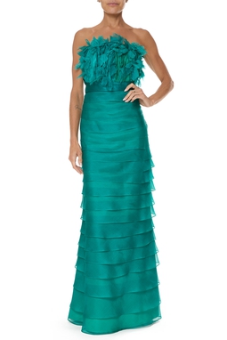 Vestido Longo Seda Verde