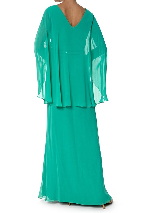 Vestido Longo Seda Verde - DG76977 Essential Collection