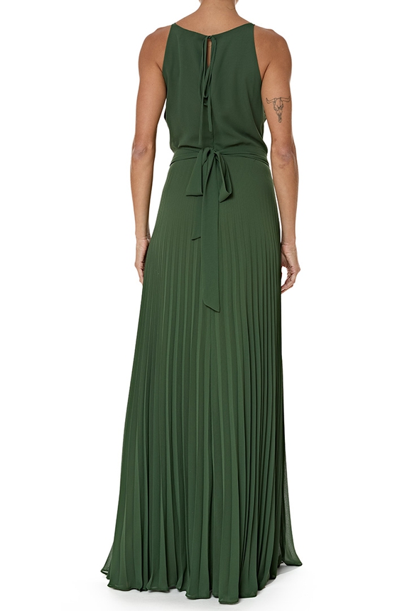 Vestido Longo Seda Verde - DG77010 Essential Collection