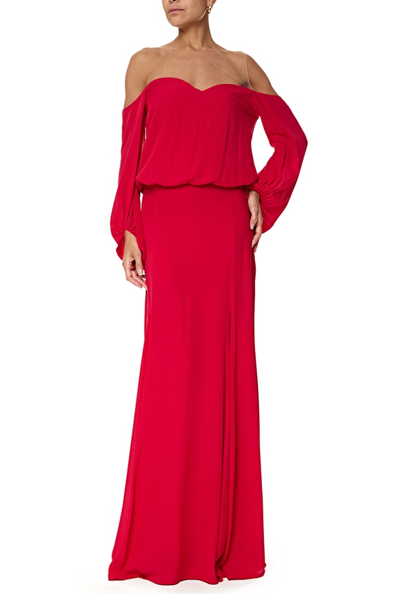 Vestido Longo Seda Vermelho - DG76804 Bo.Bô