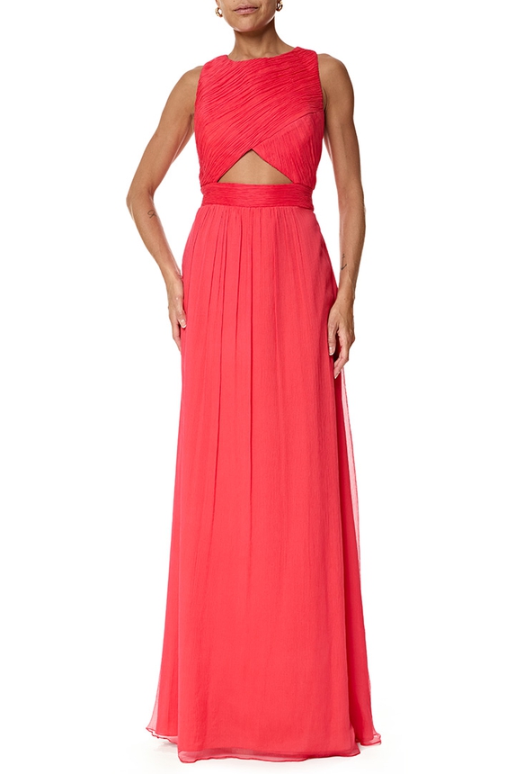 Vestido Longo Seda Vermelho - DG76883 Carlos Miele