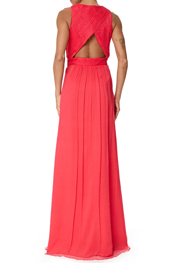 Vestido Longo Seda Vermelho - DG76883 Carlos Miele