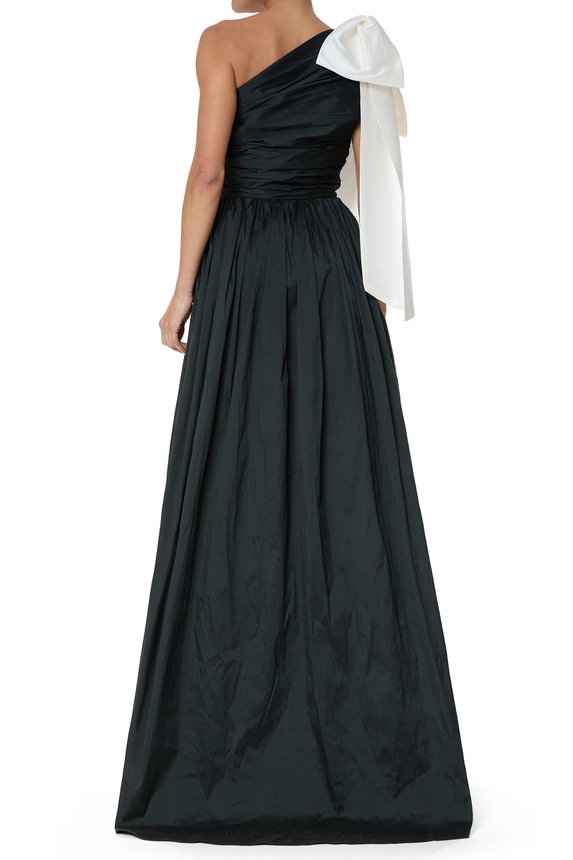 Vestido Longo Tafetá Preto - DG75780 Essential Collection
