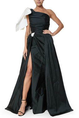 Vestido Longo Tafetá Preto