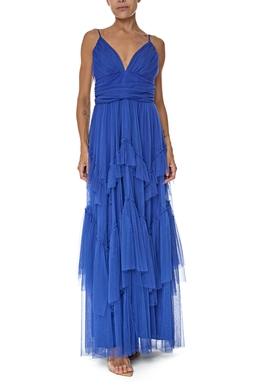 Vestido Longo Tule Azul