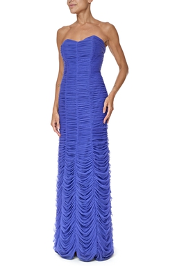 Vestido Longo Tule Azul