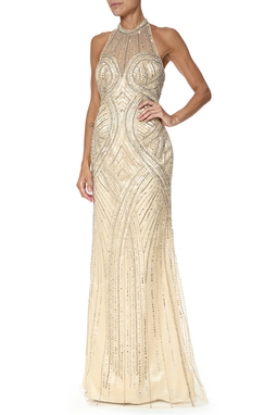 Vestido Longo Tule Bege