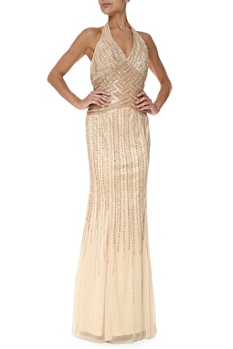 Vestido Longo Tule Bege