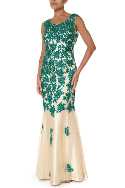 Vestido Longo Tule Estampado