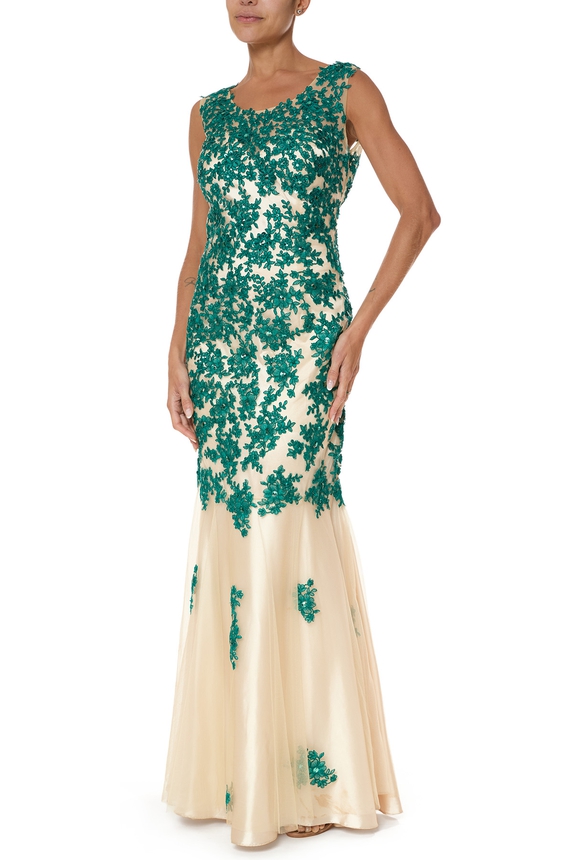Vestido Longo Tule Estampado - DG76061 Essential Collection