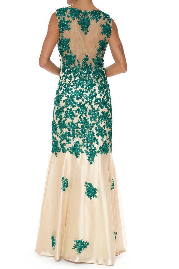 Vestido Longo Tule Estampado - DG76061 Essential Collection