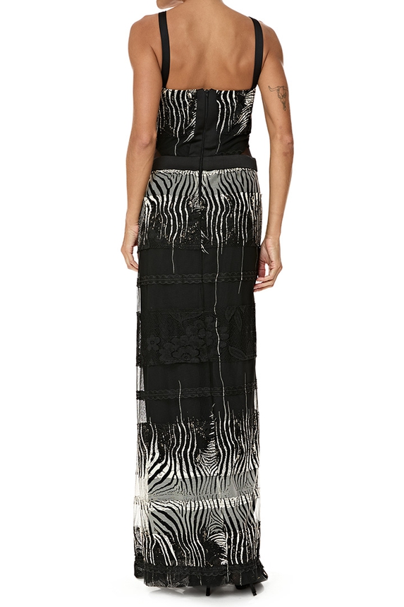 Vestido Longo Tule Estampado - DG76715 Essential Collection