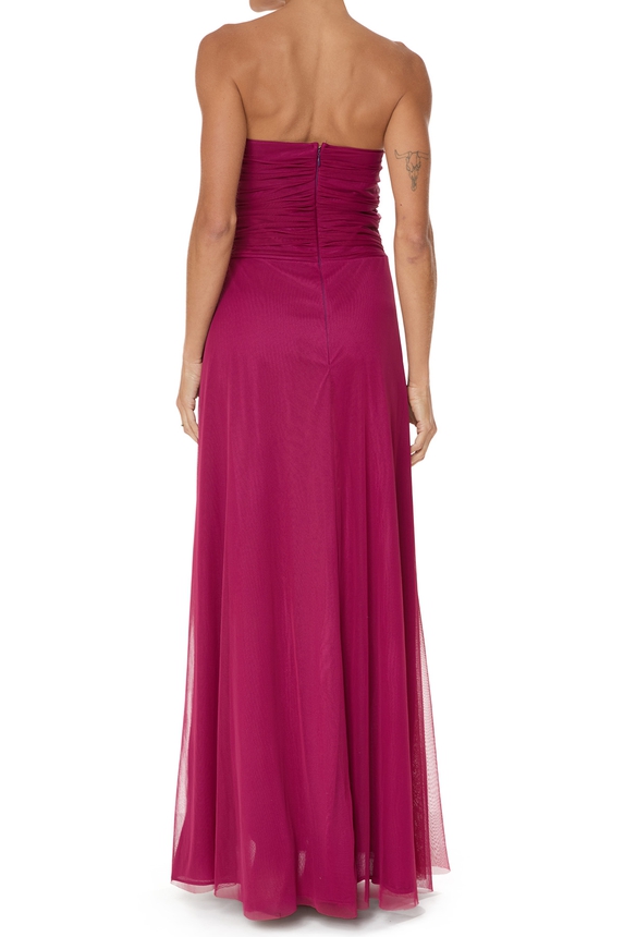Vestido Longo Tule Marsala - DG76080 Essential Collection