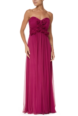 Vestido Longo Tule Marsala