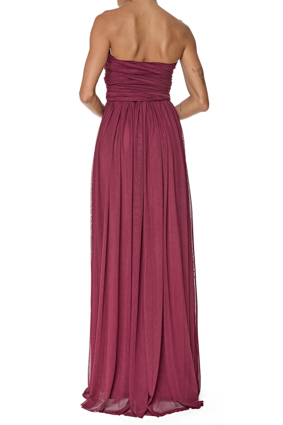 Vestido Longo Tule Marsala - DG76356 Essential Collection