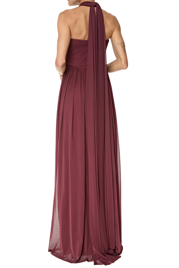 Vestido Longo Tule Marsala - DG76356 Essential Collection