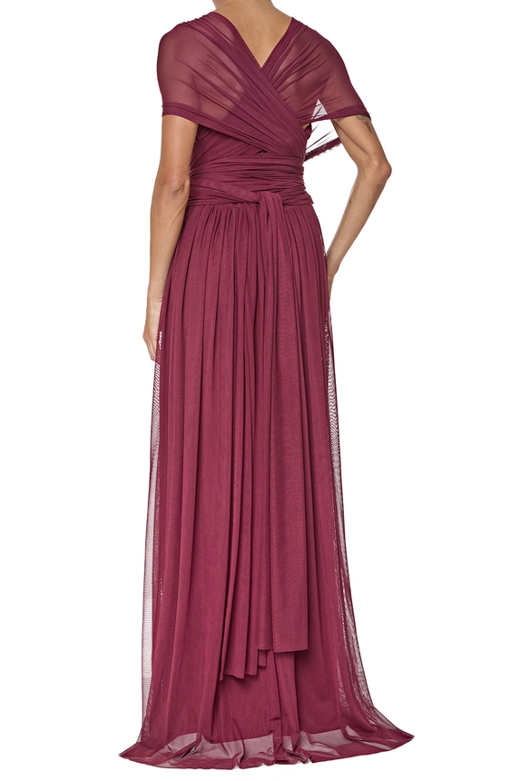 Vestido Longo Tule Marsala - DG76418 Essential Collection