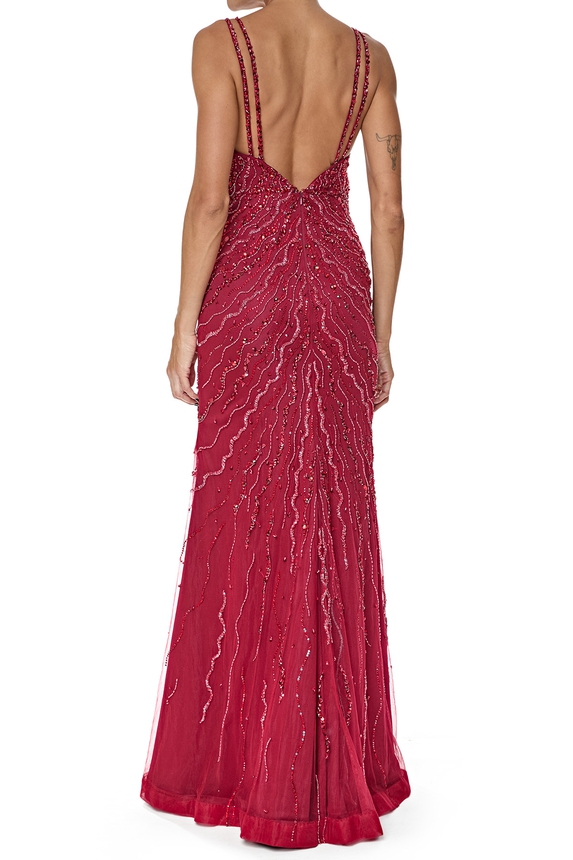 Vestido Longo Tule Marsala - DG76558 Prime Collection