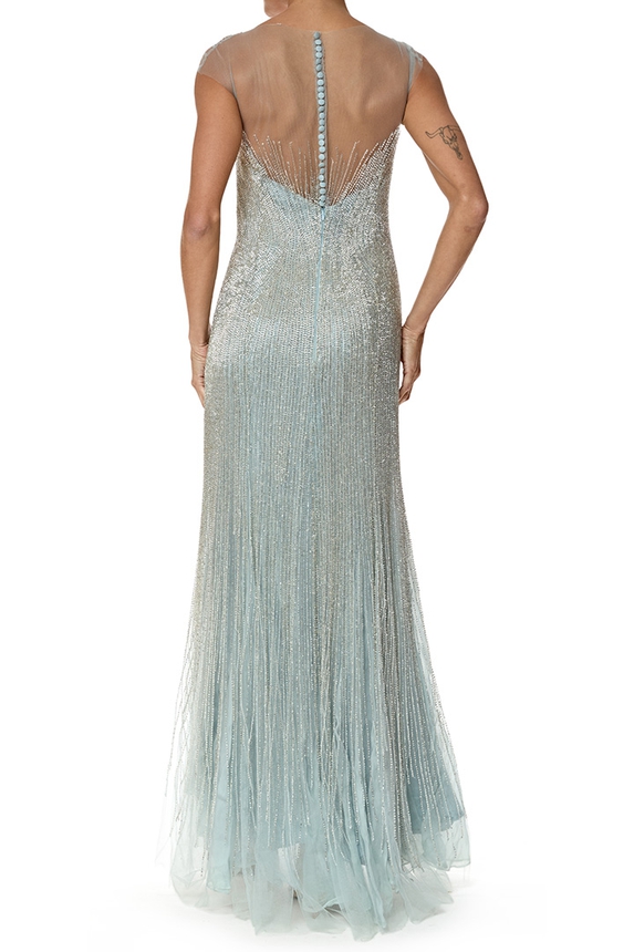Vestido Longo Tule Prata - DG77081 Prime Collection