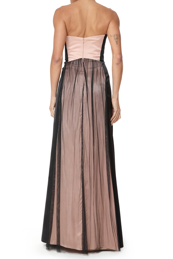 Vestido Longo Tule Preto - DG75630 Essential Collection