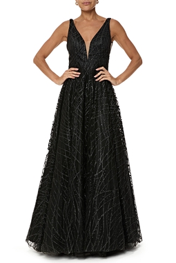 Vestido Longo Tule Preto