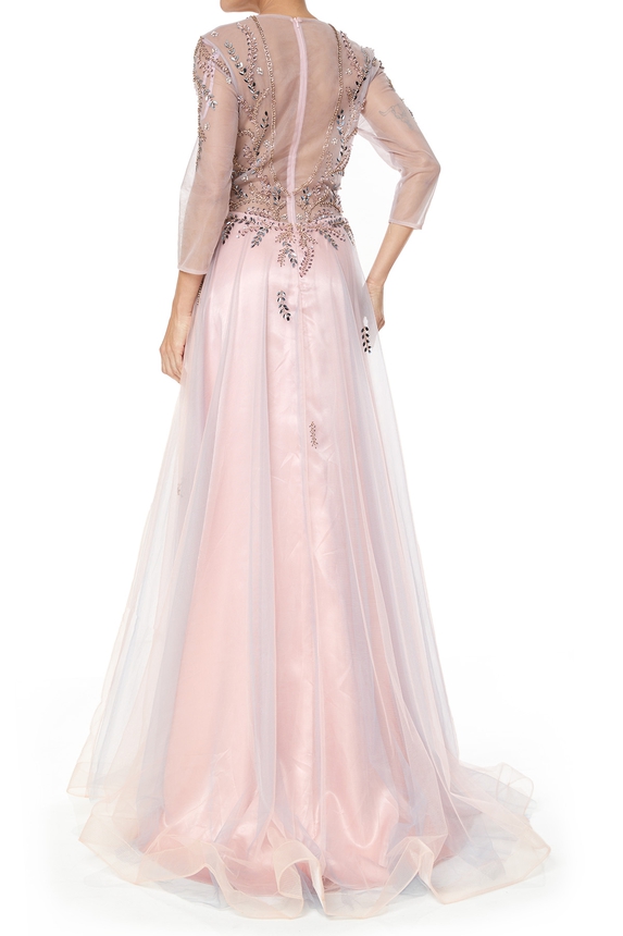 Vestido Longo Tule Rosa - DG75575 Prime Collection