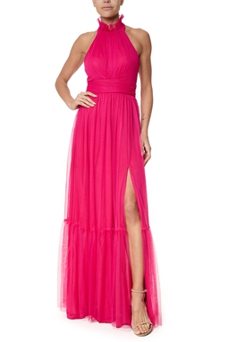 Vestido Longo Tule Rosa