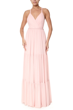 Vestido Longo Tule Rosa