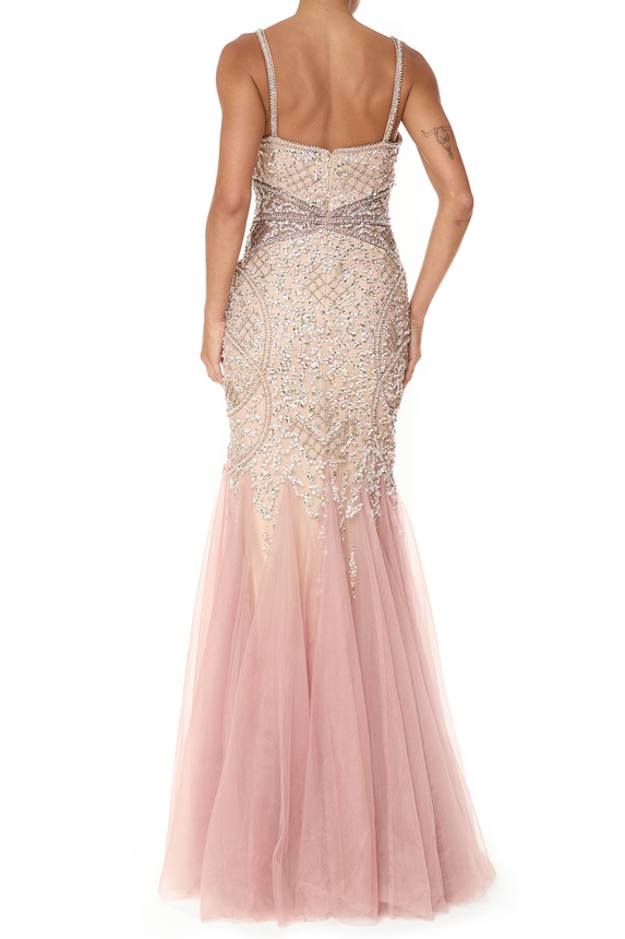Vestido Longo Tule Rosa - DG75794 Prime Collection