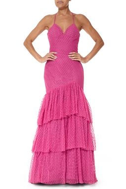 Vestido Longo Tule Rosa