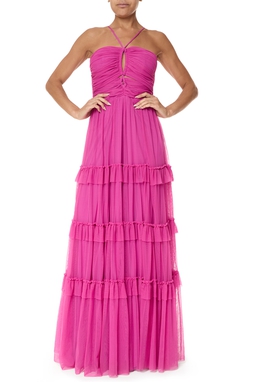 Vestido Longo Tule Rosa