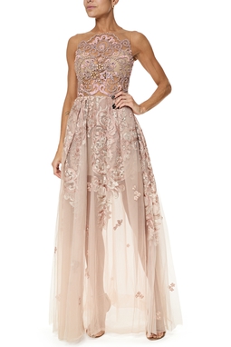Vestido Longo Tule Rosa