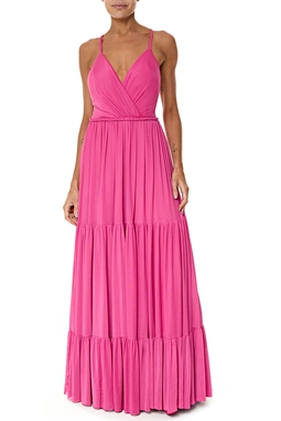 Vestido Longo Tule Rosa