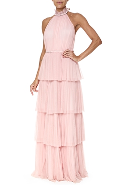 Vestido Longo Tule Rosa