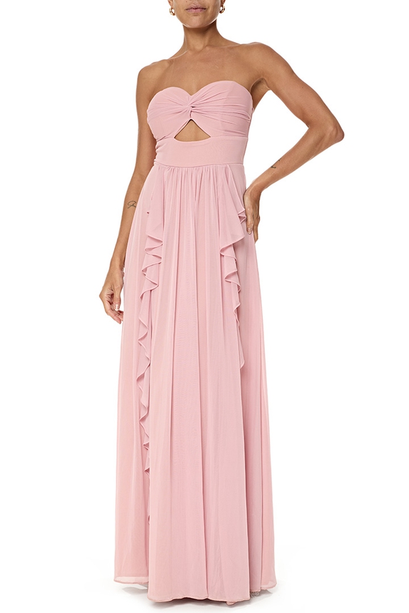 Vestido Longo Tule Rosa - DG76884 Essential Collection