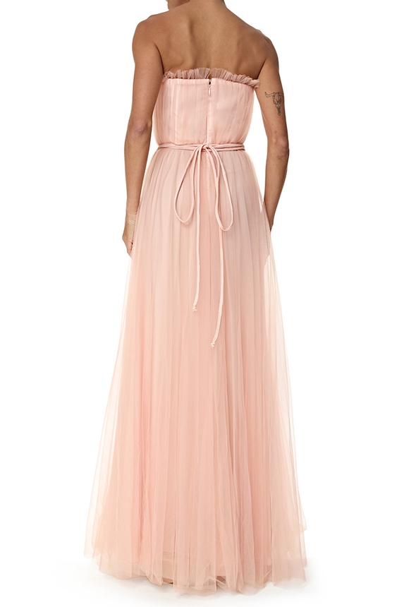 Vestido Longo Tule Rosa - DG76982 Candy Brown