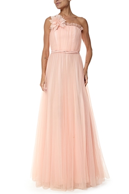 Vestido Longo Tule Rosa