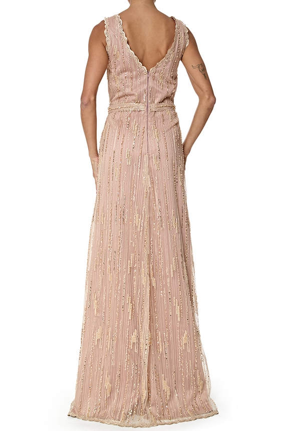 Vestido Longo Tule Rosa - DG77083 Prime Collection