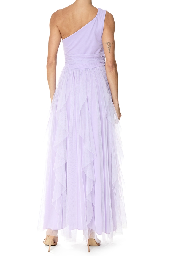 Vestido Longo Tule Roxo - DG76351 Essential Collection
