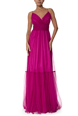 Vestido Longo Tule Roxo