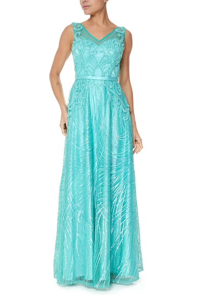 Vestido Longo Tule Verde